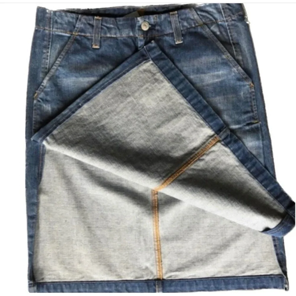Classic Blue Denim Pencil Skirt - Women's